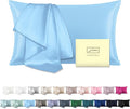 SUATIEN Mulberry Silk Pillow Cases King Size Silk Pillowcase for Hair and Skin with Zipper Soft Breathable Smooth Cooling Silk Pillow Case for Sleeping,Gifts for Women (Sky Blue,20"X 36",1Pcs)
