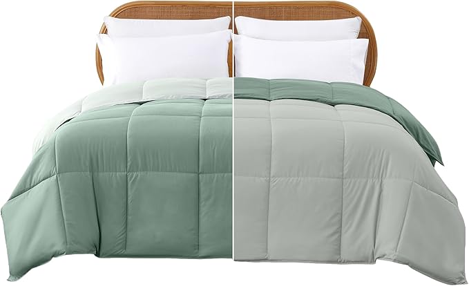 Modern Threads Down Alternative Reversible Comforter Ivory/Sage Green King