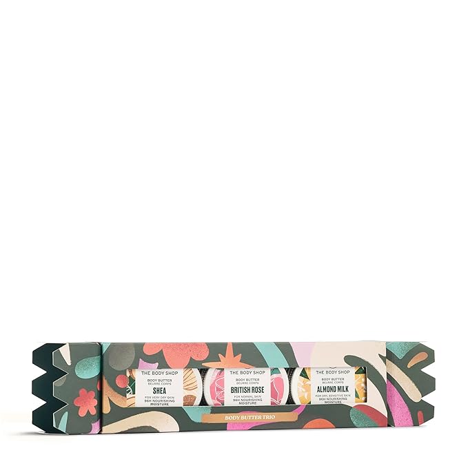 The Body Shop Body Butter Trio - 3 Piece Set, Shea, Almond Milk, British Rose Body Butter, Travel Sizes, Vegan