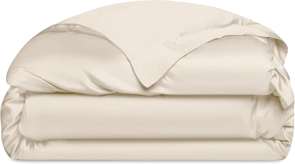 Cozy Earth Luxury Duvet Cover Twin - 100% Viscose from Bamboo - Ultra-Soft, Cooling & Lightweight Duvet Cover - Temperature-Regulating Bedding with Concealed Zip & Interior Snap Closures - Oat