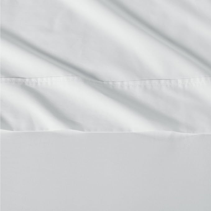 Amazon Basics Soft Organic Cotton Sheet Set with 1-Piece Pillowcase, White, Twin