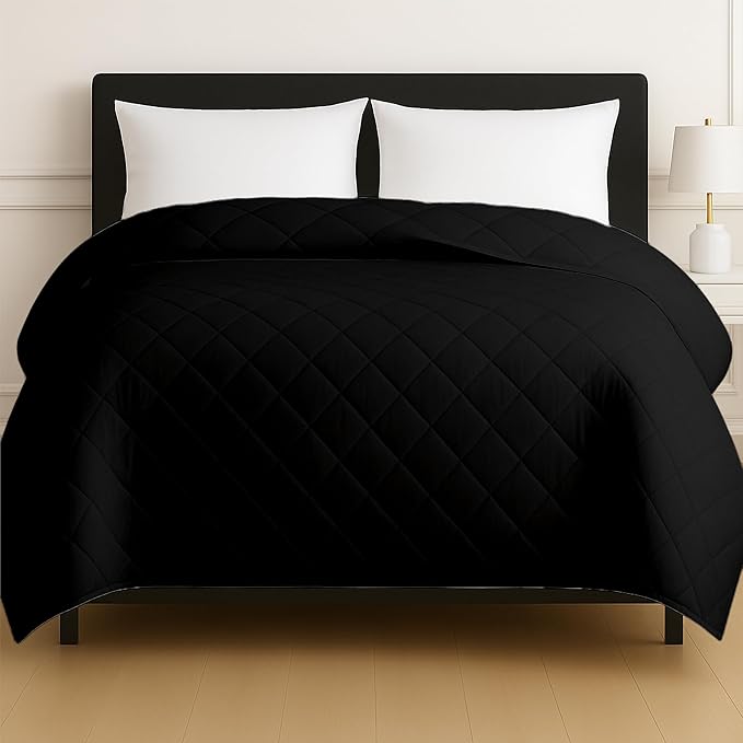 HomeSmart Weighted Blanket King Size 30lbs, Heavy Weight Blanket, Soft Breathable Fabric, Black