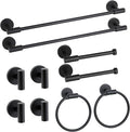 Matte Black Bathroom Hardware Accessories Set 10 Pieces, SUS304 Stainless Steel Bathroom Towel Bar Toilet Paper Holder Set Wall Mounted-19 Inch Towel Bar, Toilet Paper Holder, Towel Hook, Towel Ring