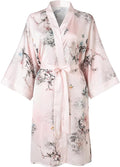 Ledamon Women's Kimono Short Robe for Women - Pocket Floral Bathrobe Nightgown