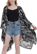 Women's Bohemian Floral Chiffon Beach Cover up Swimsuit Kimono Summer Swimwear Cardigans