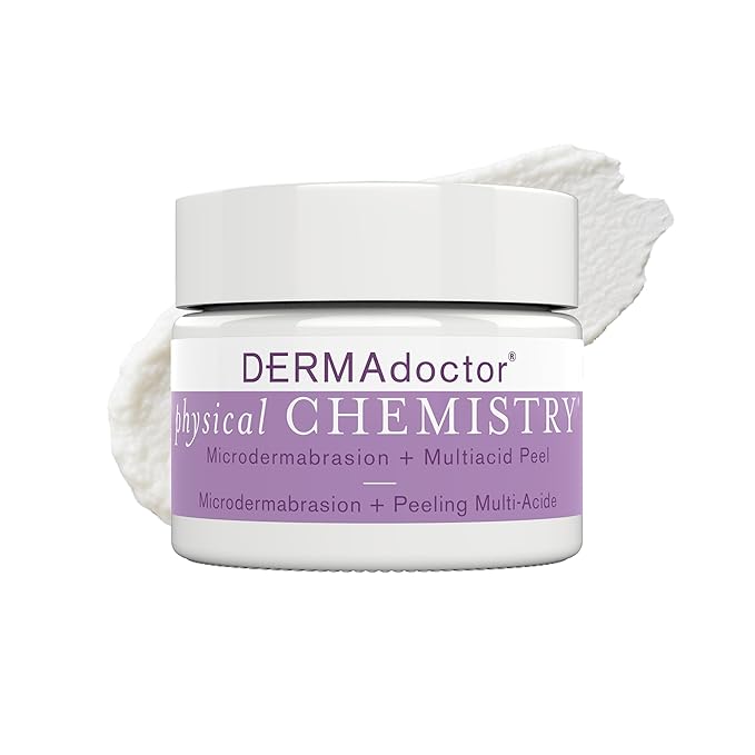 DERMAdoctor Physical Chemistry Dermatologist Formulated Microdermabrasion Facial Scrub + Multiacid Peel with AHA and BHA, Brightening, Smoothing, Pore Minimizer for face - 1.7 oz