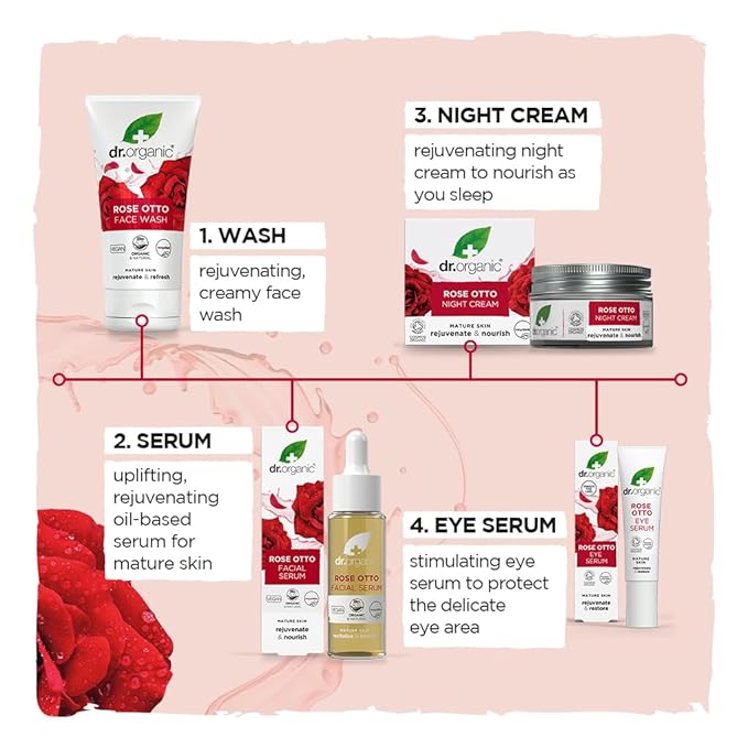 Dr. Organic Rose Otto Face Scrub | Deep Exfoliation, Aids in Healthy Aging, Promotes Radiant Glowy Skin, Vegan, Certified Organic, Natural, 125 mL / 4.2 fl oz