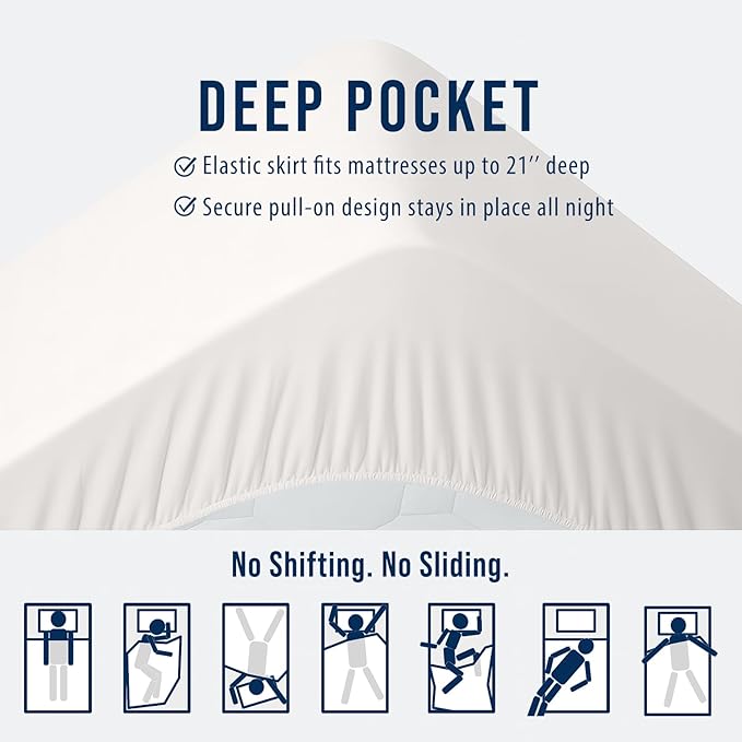 OLANLY King Quilted Fitted Mattress Pad – Soft Down Alternative Pillow Top Mattress Topper, Cooling Comfort Breathable Mattress Cover, Machine Washable Deep Pocket Mattress Protector, Off White