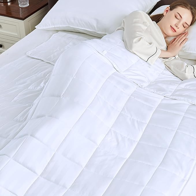 Weighted Blanket Kids (40"x60" 7lbs),Ultra Soft and Cozy Cooling Weighted Blanket Kids,Heavy Blanket with Machine Washable Soft Blanket, Ivory