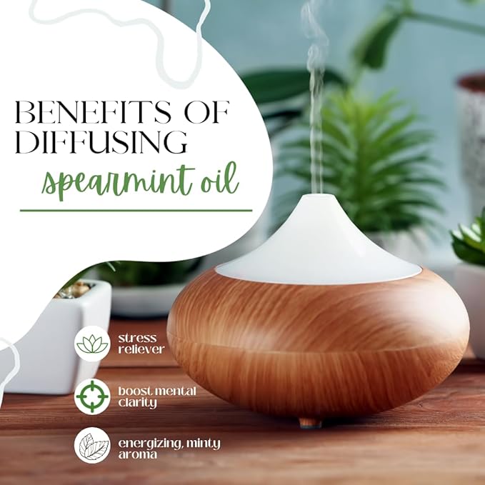 Spearmint Essential Oil – 1 Gallon (128 fl oz) – 100% Pure & Uncut – Bulk Size for Diffusers, Aromatherapy, and DIY – GreenHealth