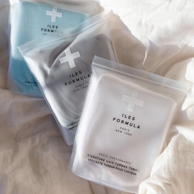 ILES FORMULA Hair Turban Towel – Ultra-Soft Microfiber Hair Towel Wrap for Fast Drying, Frizz Control & Breakage Protection – Large, Lightweight Hair Wrap for Short, Long & Curly – Grey