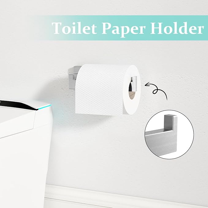 20-Piece Brushed Nickel Bathroom Hardware Set, 24 Inch Bath Towel Bar Set, Stainless Steel Wall Mounted Towel Rack for Bathroom