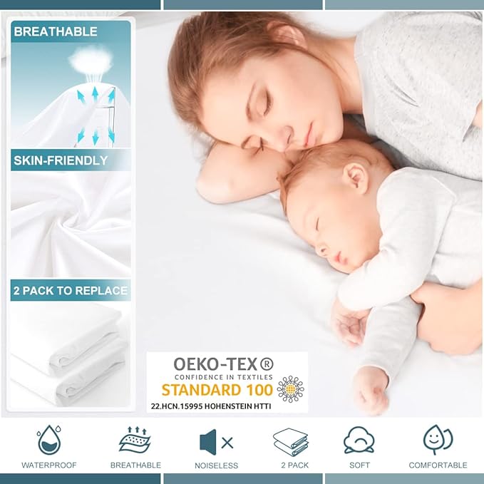 Cal King Waterproof Mattress Protector Deep Pocket Mattress Cover, Soft Breathable Mattress Pad, Fitted Noiseless Waterproof Bed Cover Stretch to 25"