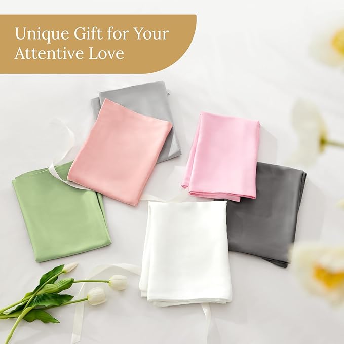 INFIIXSO Mulberry Silk Pillowcase for Hair and Skin, Silk Pillow Cases Queen Size with Hidden Zipper 20x30 Inches, Extraordinary Smooth and Soft Cooling Pillow Cases for Hot Sleepers(Ivory, 1 Pack)