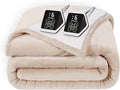 Westinghouse Heated Blanket King Size, Soft Flannel to Sherpa Electric Blanket with 10 Heating Levels, 1-12 Hours Auto Shut Off, Fast Heating, Machine Washable, 100x90 Inch, Beige
