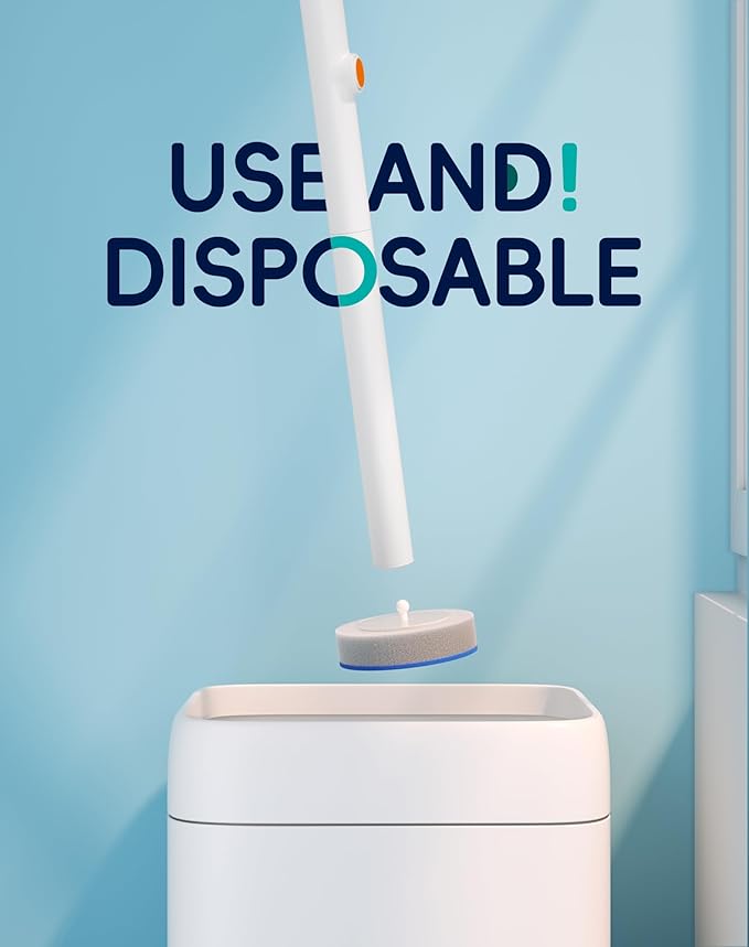 Disposable Toilet Cleaning System - Toilet Wand Kit with 18 High-Performance Refills, Wall Mounted Brush and Holder for Deep Cleaning Bathroom (Brush + 18 Refills)