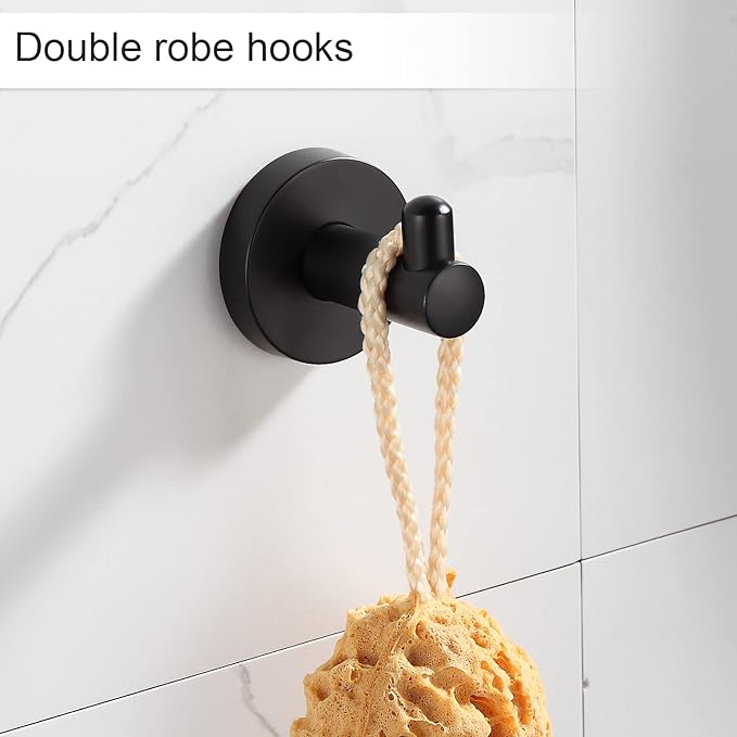 BGL Bathroom Hardware Set Black Bathroom Accessory Set Towel Bar 8 Pieces