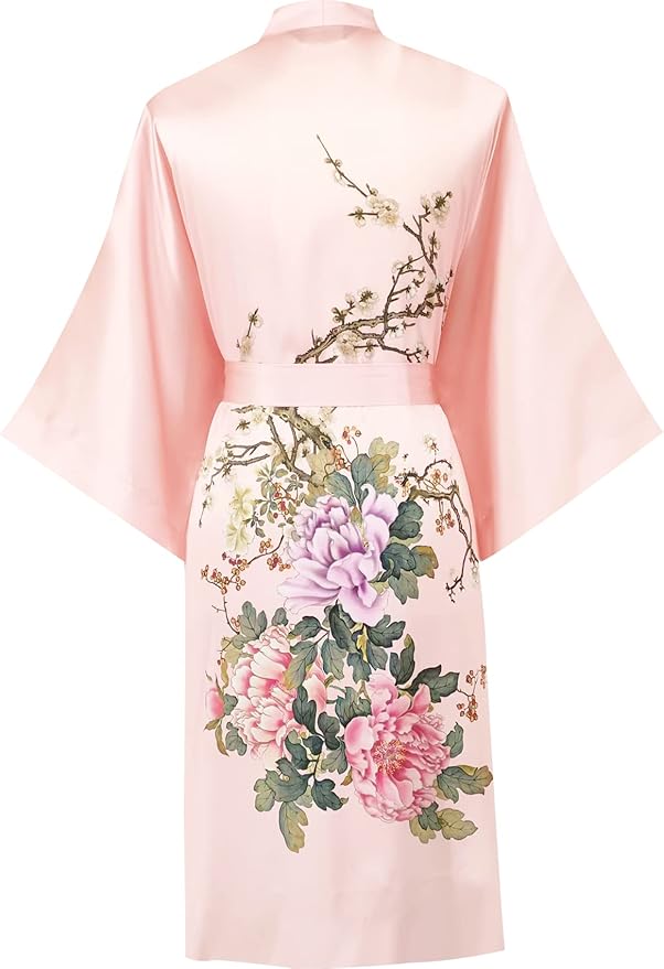 women's 100% silk kimono, short bathrobe pajamas, kimono pajamas
