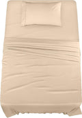 Utopia Bedding Twin Sheet Set – 3 Piece Bed Sheets for Twin Size Bed, Soft and Breathable Microfiber, Includes 1 Fitted Sheet, 1 Flat Sheet and 1 Pillowcase (Beige)