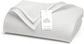 BOLL & BRANCH Waffle Bed Blanket - Twin/Twin XL, White - Luxury 100% Organic Cotton - Soft, Lightweight, Breathable - Textured Waffle Weave Design