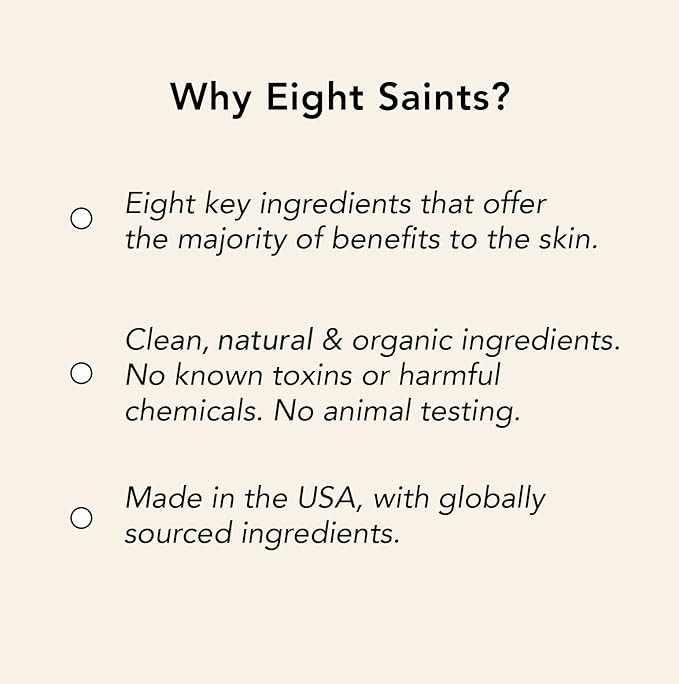 Eight Saints Bright Side Cream Facial Cleanser, Moisturizing Non-Foaming Daily Face Wash, Natural and Organic, Gentle and Effective Facial Cleanser, Makeup Remover, Nourishing and Hydrating, 6.7oz