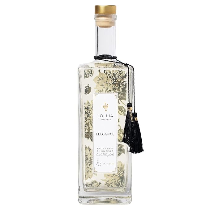 Lollia Elegance Bubble Bath, 24.8 oz, White Amber and Mirabelle, Relaxing Bubble Bath for Women, Bubbling Skin Care, Luxury Beauty for Body, at Home Spa Experience