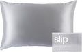 slip The Original Queen Silk Pillow Cases - 100% Pure 22 Momme Mulberry Silk Pillowcase for Hair and Skin - Queen Standard Size- Anti-Aging, Anti-BedHead, Anti-Sleep Crease, Silver (20" x 30")