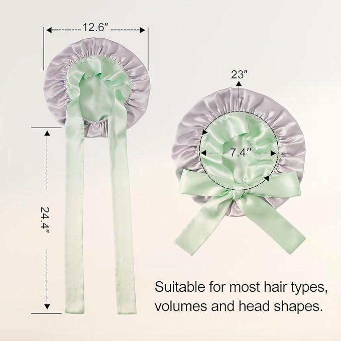 ZIMASILK 100% Mulberry Silk Bonnet for Sleeping Women Double Layer Hair Wrap with Silk Tie Band,1 Pack