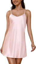 Marvmys Women's Satin Nightgown Sexy Lingerie Silk Slip Dress V Neck Chemise Mini Nighty