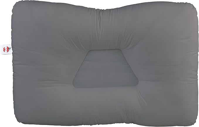 Core Products Tri-Core Cervical Support Pillow – Firm Orthopedic Neck Pillow for Pain Relief, Great Gift for Back and Side Sleepers – Ergonomic Contour Pillow – Assembled in USA, Midsize, Gray