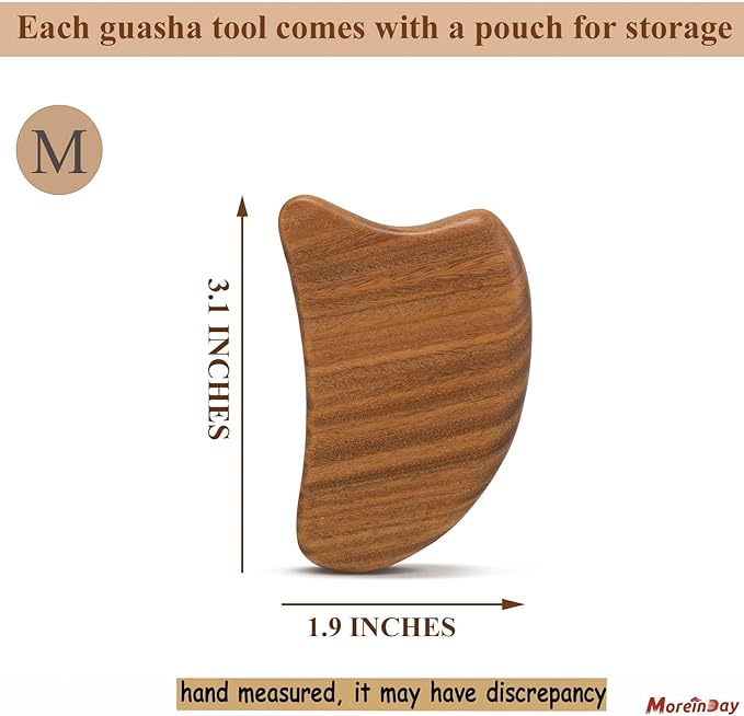 Gua Sha Tool for Face, 2 Pack Wooden Gua Sha Facial Tools Reduce Puffiness for Women - Green Sandalwood