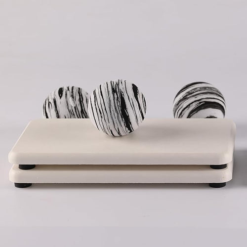 2 Pcs Water Absorbing Stone Trays, Kitchen/Bathroom Sink Soap Dish, Diatomite Tray Used for Hand Soap & Cosmetic Bottles in The Modern Home, 3.15" W x 6.3" L, White