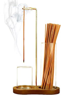 2 in 1 Glass Incense Holder & Burner for Sticks with Ash Catcher, Anti-Ash Flying Design, Storage Organizer and Hang Upside Down for Meditation Yoga Spa Home Decor