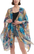 Women's Bohemian Floral Chiffon Beach Cover up Swimsuit Kimono Summer Swimwear Cardigans