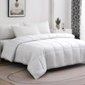 100% Viscose Bamboo Comforter, Soft Lightweight Cal King Size Summer Cooling Comforter, 8 Corner Tabs, Breathable for Hot Sleepers (White-Summer, 104x96)
