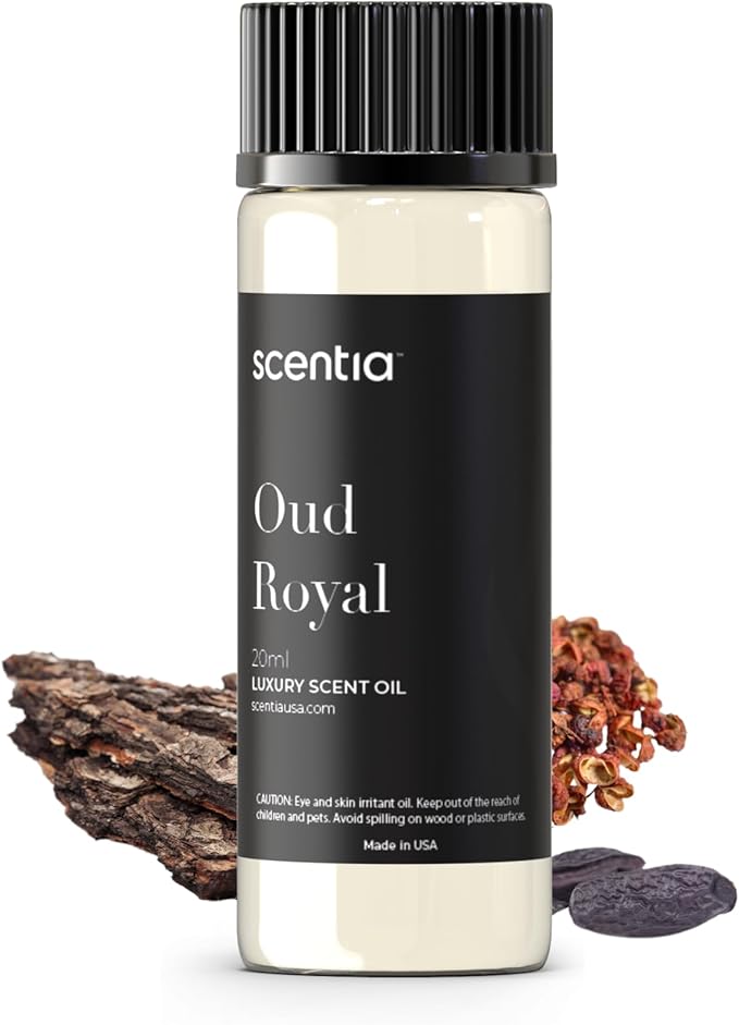 Scentia Oud Royal Hotel Diffuser Oil 20 ml | Oud Royal for Scent Diffuser | Luxurious Aroma, Niche Scent, Cardamom, Rosewood & Oud | 20ml Aromatherapy Fragrance - Thanksgiving & Holiday Gift