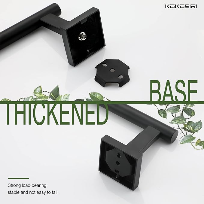 KOKOSIRI Toilet Paper Holder for Bathroom Toilet Roll Holder Hold Mega Rolls Matte Black Stainless Steel B2005BK