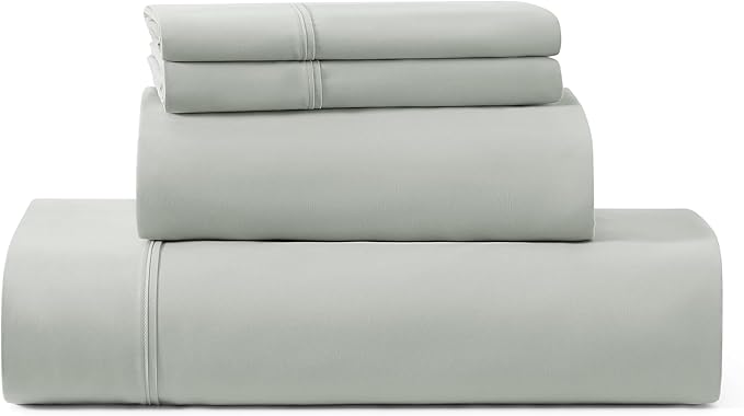 UGG Cali King Sheet Set 4-Piece Luxury Cooling Sheets Deep Pockets Premium Bedding with 2 Shams Hypoallergenic Machine Washable Soft Lightweight Bed Set for Room, California King, Mineral Green (Hedi)