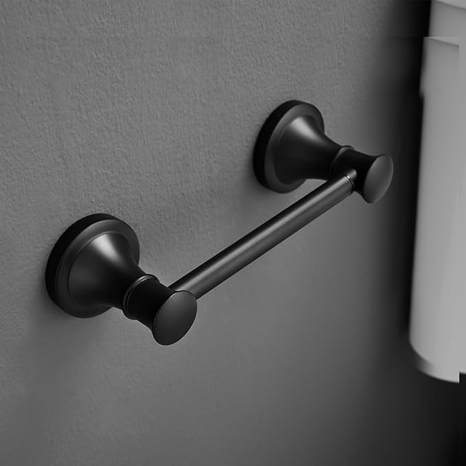 Hoimpro Wall Mounted Rustproof Toilet Tissue Paper Holder Bathroom Accessories Toilet roll Paper Hanger, Black