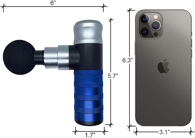 The Therapeutic Mini Massage Pistol with Portable Carrying Case, 4 Massage Speeds, 6 Colors | Fast USB Type C Charging | Massage Tool for Pain Relief | Stylish and Powerful Massage Gun