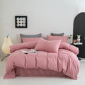 Cottonight Pink Comforter Set Full Blush Pink Bedding Set for Girls Women Mauve Quilts Blanket Solid Color Dusty Rose Comforter Set with 2 Pillowcases