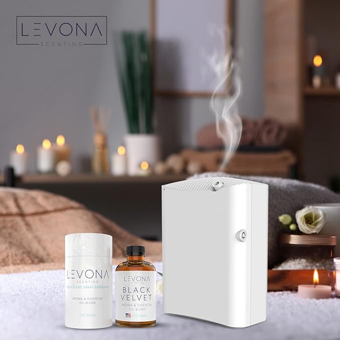 Levona Scents Oil Diffuser Essential Oils: Fragrance Oil for Diffuser - Black Velvette Diffuser Oils Scents - Woody Citrus with Herbal Floral Essential Oil Blends, Oakmoss, White Musk & Sandalwood