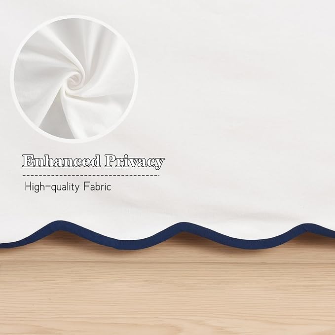 HIG King Bed Skirt - Easy Fit Scallop Edge Pleated Bedskirts with Spilt Coner, 18 Inch Drop Anti-Slip Dust Ruffle, Thick Fabric for Enhanced Privacy, Pre-Washed for Long-Lasting Use, Machine Washable