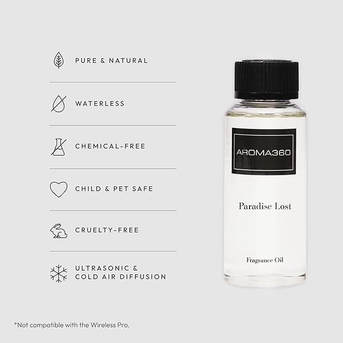 Aroma360 Diffuser Oil - Paradise Lost - Aromatherapy Essential Fragrance Oil - Orange, Raspberry & Marine -120ML 4.1 Fl oz