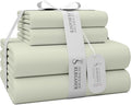 1200 Thread Count Cotton Rich Full Oatmeal Sheets Set, Ultra Soft & Silky Luxury Sateen Bed Sheets, Moisture Wicking & Wrinkle Resistant (1 Flat Sheet, 1 Fitted Sheet & 2 Pillowcases)
