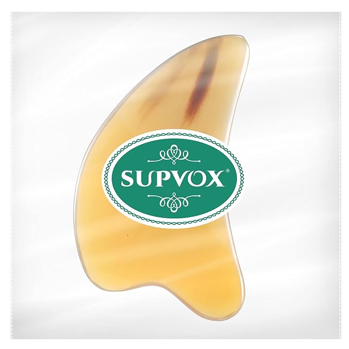 SUPVOX Gua Sha Scraping Massage Tool Natural Buffalo Horn Gua sha Board Therapy Massage Stones Anti Aging Anti Wrinkle