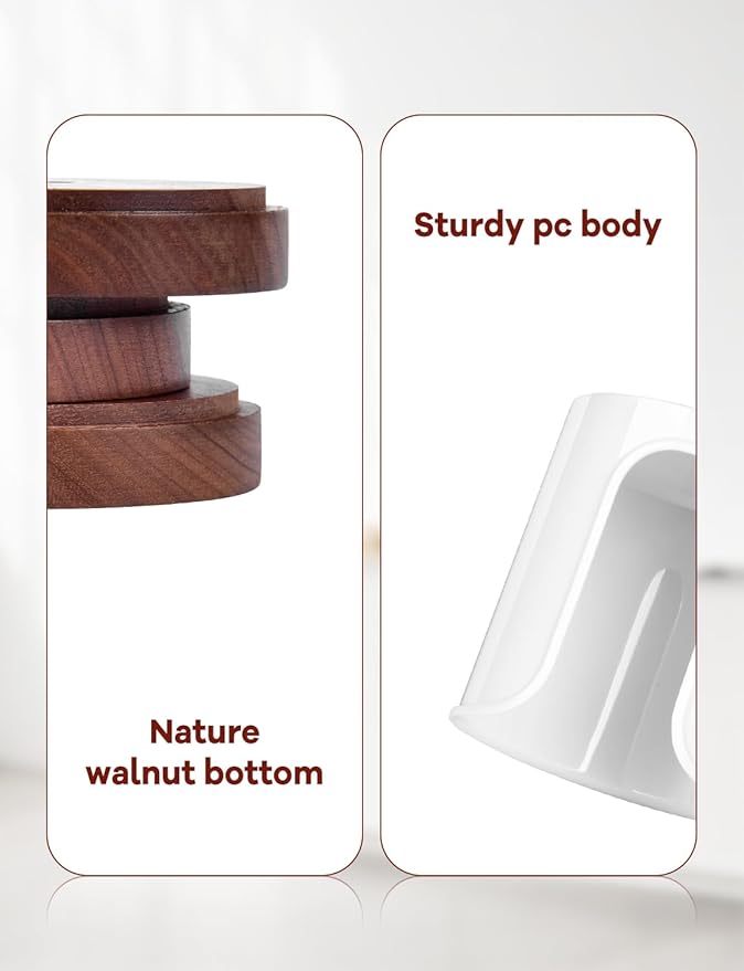 Premium Bathroom Cup Dispenser - Compact Cup Holder for Dixie Cups 3 oz Cups, 3 4 Ounce Mouthwash Cup Dispenser - PC/Walnut, White, Pack of 1