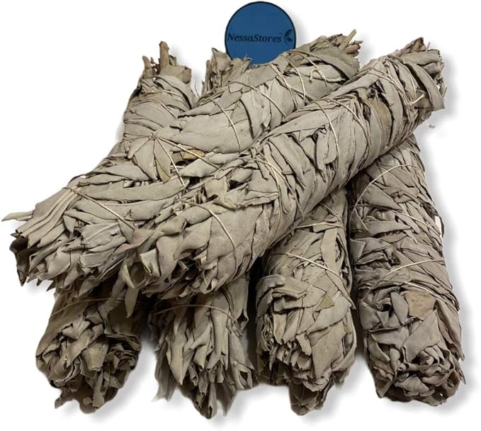 NESSASTORES - California White Sage Smudge Stick Incense 8"-9" Bundle #JC-010 (24 pcs)