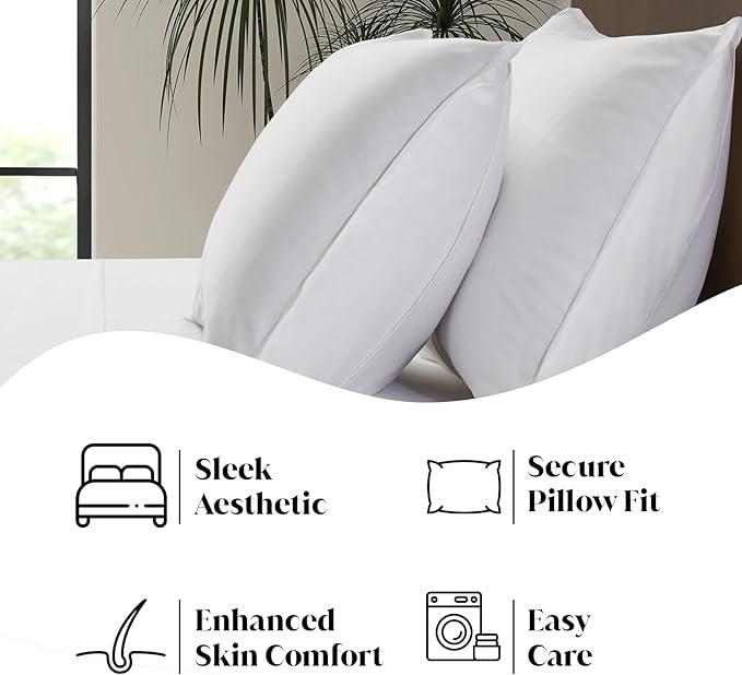 Luxury Bamboo Market | King Size Bed Sheet Set | 100% Viscose Made from Bamboo | Organically Grown | Ultra Soft | Cooling Sheets for Hot Sleepers | 17" Deep Pocket [Classic White]