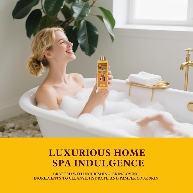 Christmas Gifts for Women, Honey Spa Gift Basket for Women, Bath Set with Golden Bath Bombs & Skin-Repairing Butter, Anniversary Gifts for Her, Wife, Girlfriend